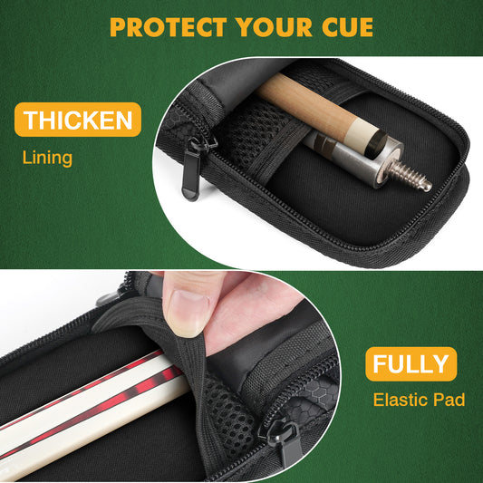Pool Cue Case, 1x1 Soft Pool Stick Bag with Accessory Pocket | Sturdy Polyester, Hold 1 Stick, Cue Stick Case with Shoulder Strap and Side Handle, Billiard Cue Sling Bag for Men and Women