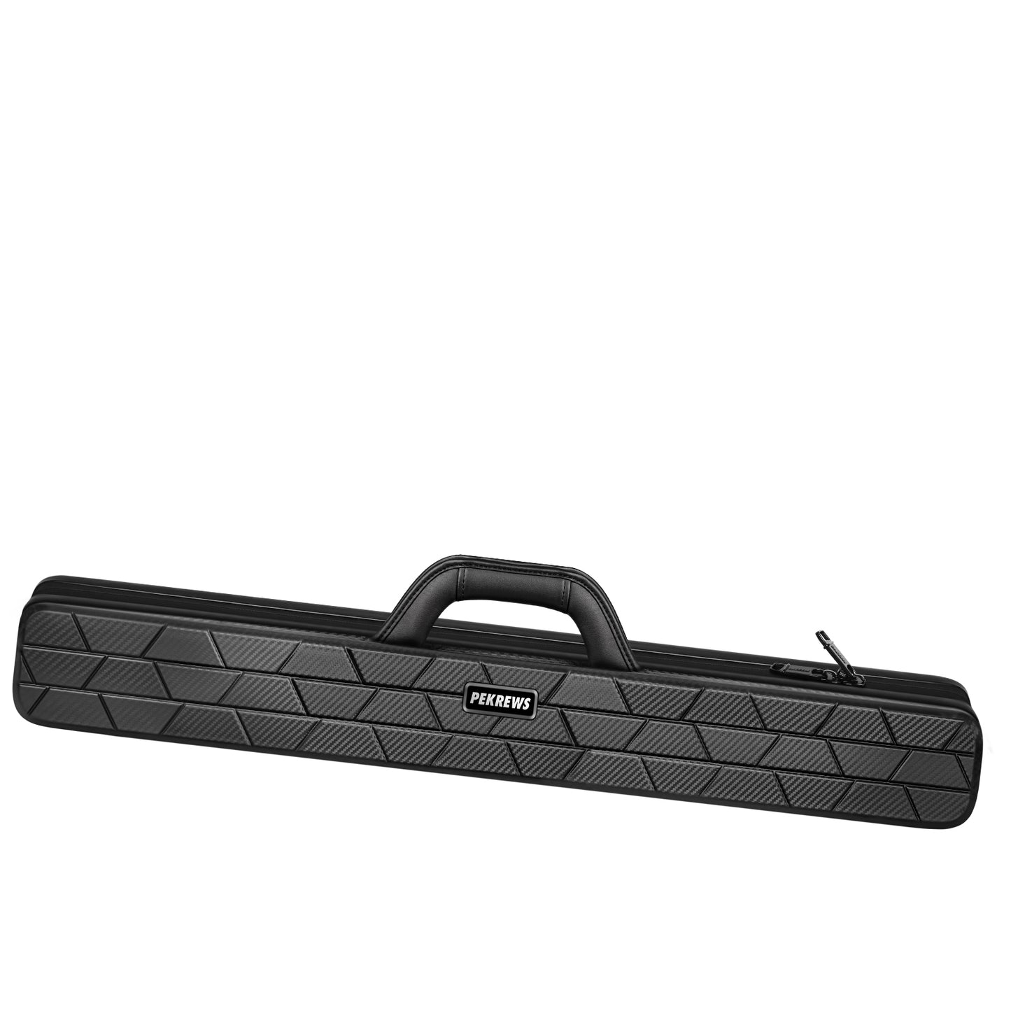 PEKREWS Pool Cue Case, 2x2 Hard Shell Pool Stick Case Holds 2 Sticks | Heavy-Duty, 4 Padded Slots Cue Stick Bag, Shoulder Strap and Leather Handle, Sturdy Travel Billiard Cue Box for Men and Women