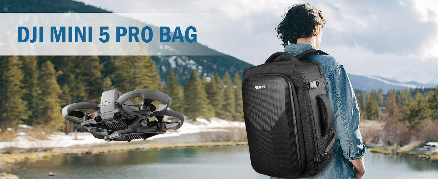 Case for DJI Mini 5 Pro, Carry On Bag for RC 2, RC-N3 Controller | Fits 17.3 Inch Laptop, 40L Travel Backpack, Waterproof Hard Backpack for DJI Mini 5 Pro Fly More Combo Drone Accessories
