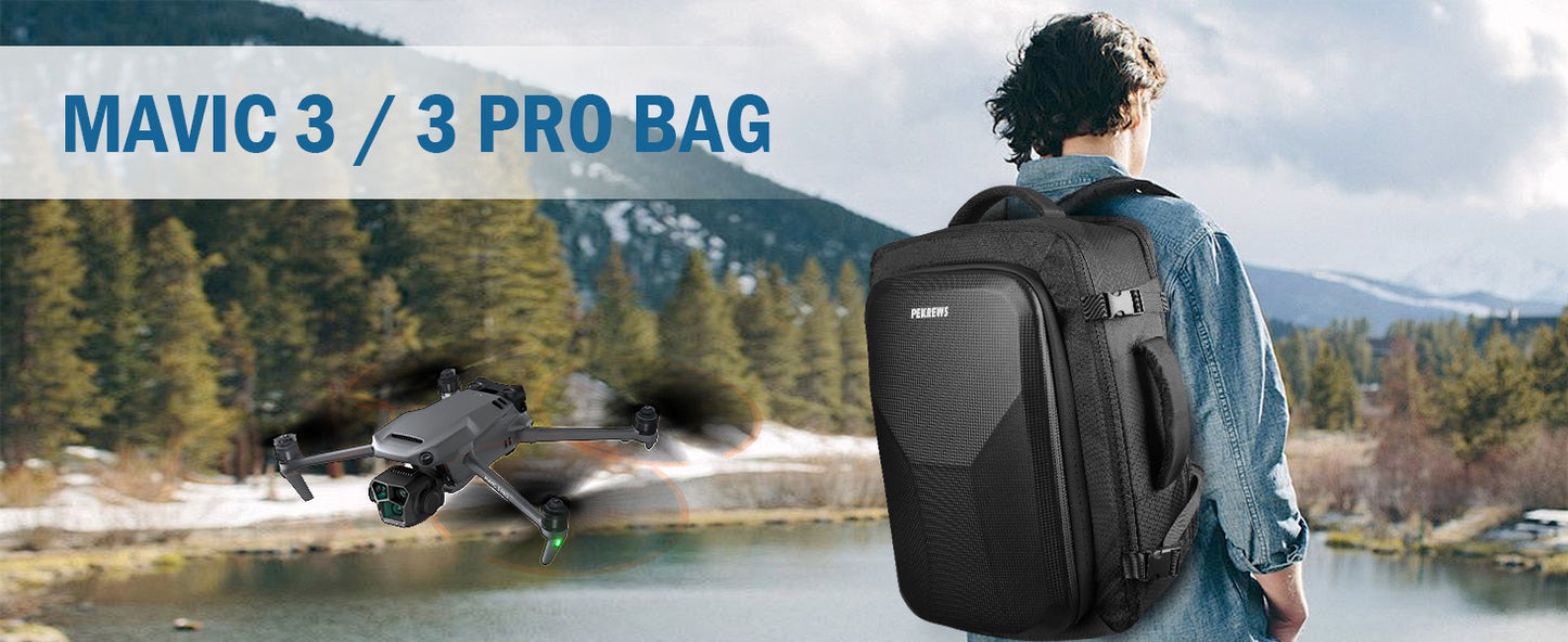 Carry On Mavic 3 Pro Case, Compatible with DJI RC/Pro/N1 Controller | Fits 17.3'' Laptop, 40L Drone Backpack for DJI Fly More Combo Accessories, Hard Carrying Case, Travel Laptop Backpack