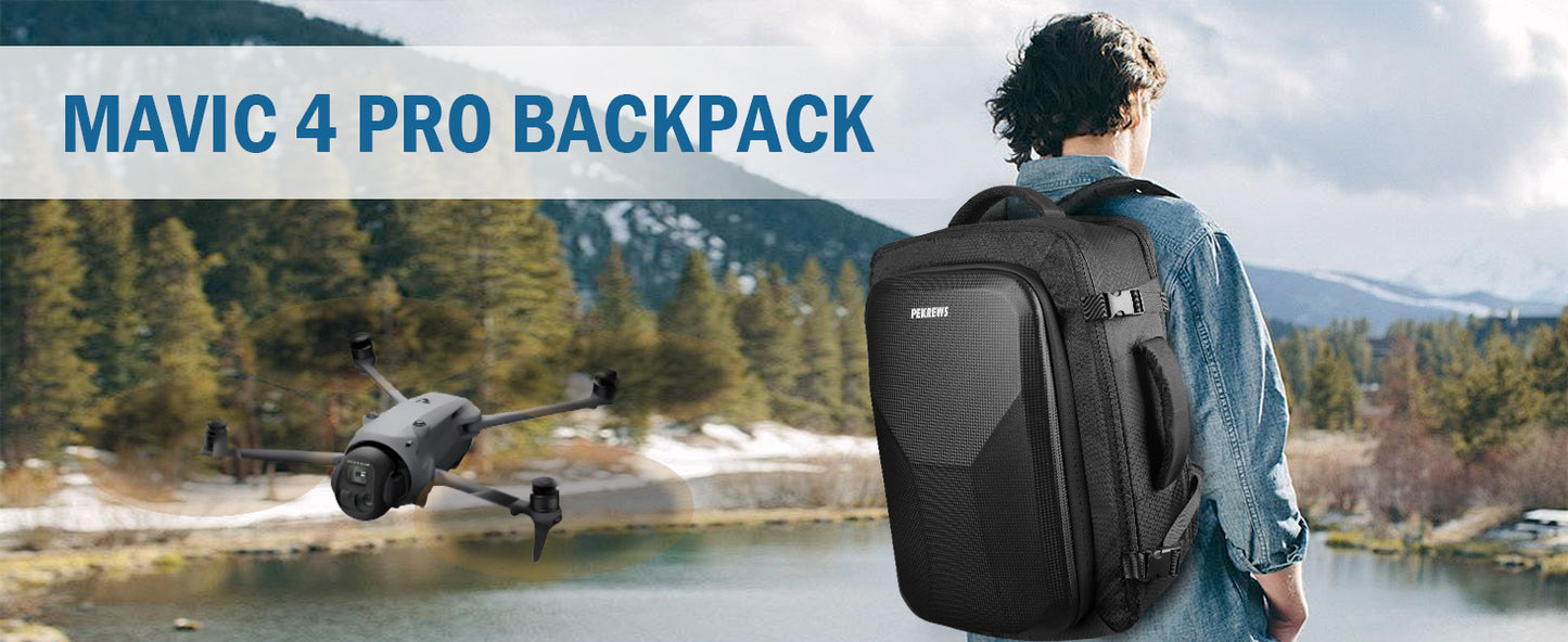 Case for DJI Mavic 4 Pro, RC Pro 2, RC 2 Fly More Creator Combo | Fits 17.3'' Laptop, Expandable, Carry On Drone Backpack, Travel Laptop Backpack, Hard Carrying Case, for DJI Mavic 4 Pro