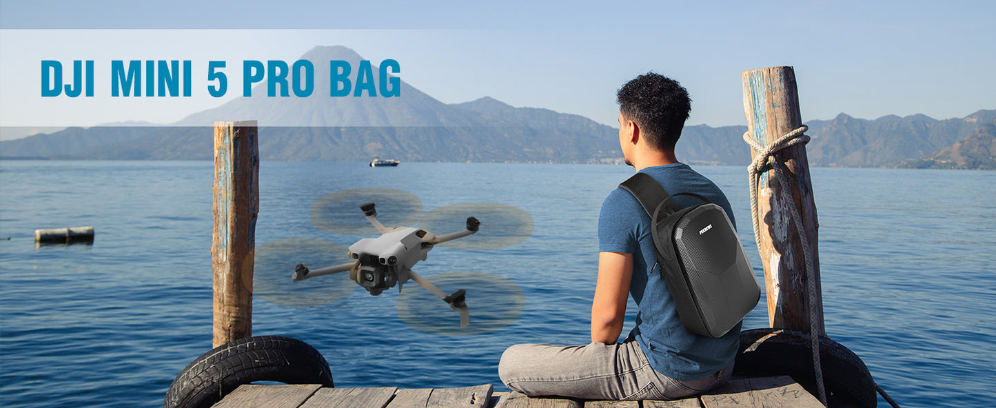 Case for DJI Mini 5 Pro, for RC 2, RC-N3 Controller Fly More Combo | Sling Backpack, Waterproof Hard Carrying Case, for DJI Mini 5 Pro, Travel Crossbody Bag, for Drone Accessories