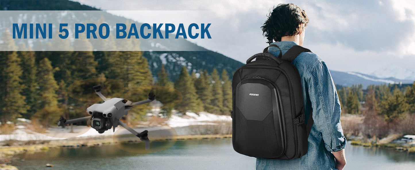 Case for DJI Mini 5 Pro, for RC 2, RC-N3 Controller Fly More Combo | Fits 15.6'' Laptop, Expandable 25 L Drone Backpack, Waterproof Hard Carrying Case, for DJI Mini 5 Pro, Travel Laptop Backpack