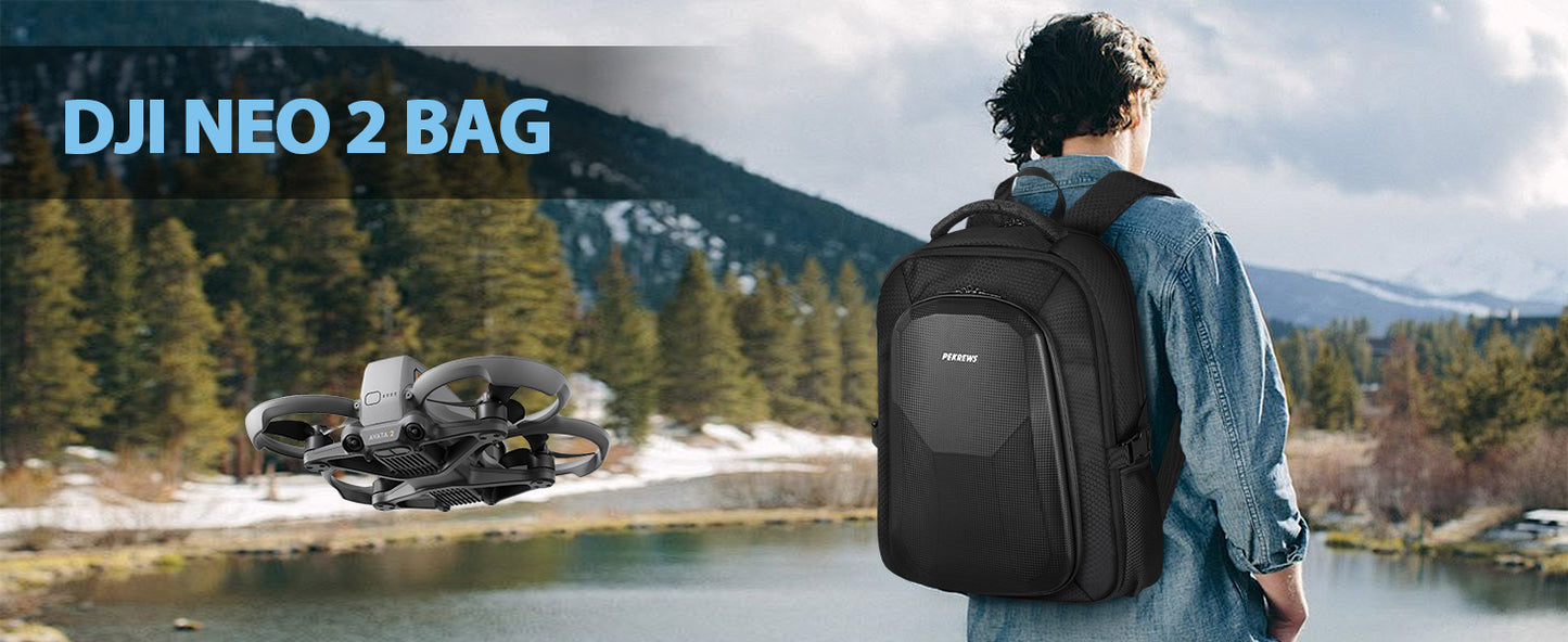Neo 2 Case, for DJI RC 2, RC-N3 / RC-N2 Controller, Drone Backpack | Fits 15.6'' Laptop, Expandable, 30L Waterproof Drone Backpack, Hard Carrying Case for DJI Fly More Combo, Travel Backpack
