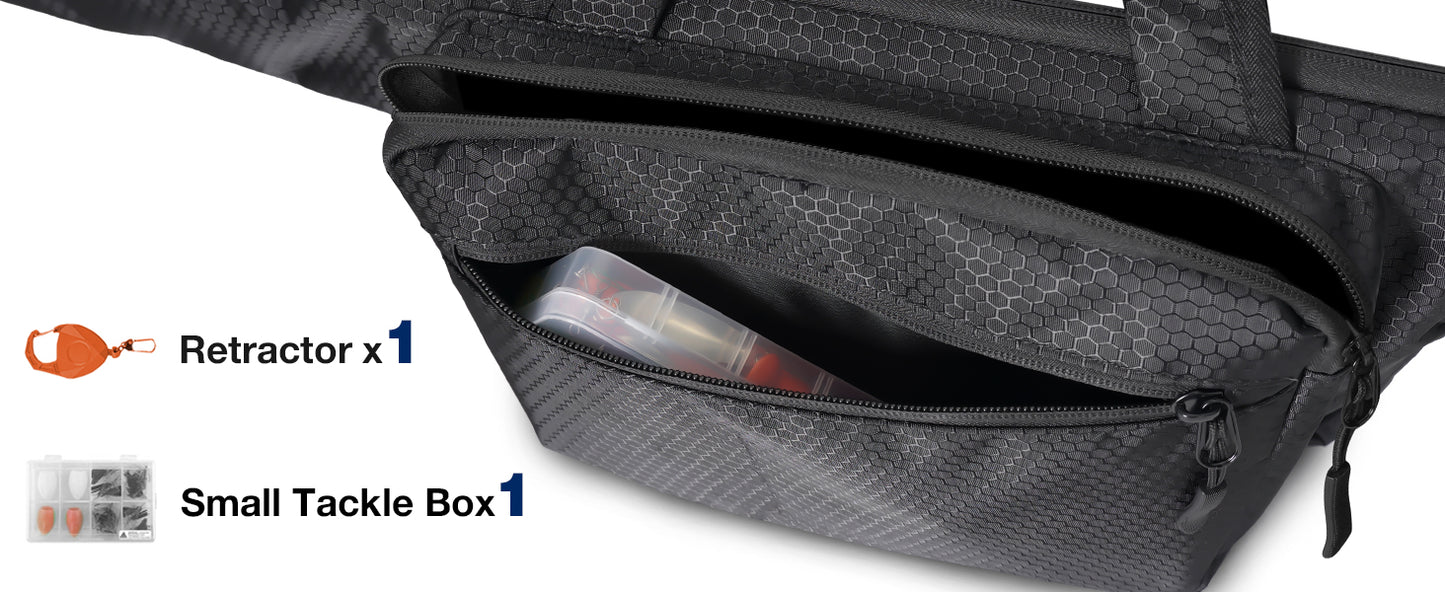Fishing Rod Case, 52inch Fishing Pole Bag with Tackle Pockets | Fits Break-Down Spinning Rod Reel Combo, Padded Soft Rod Bag with Shoulder Strap and Handle, Pole Travel Case For Angler