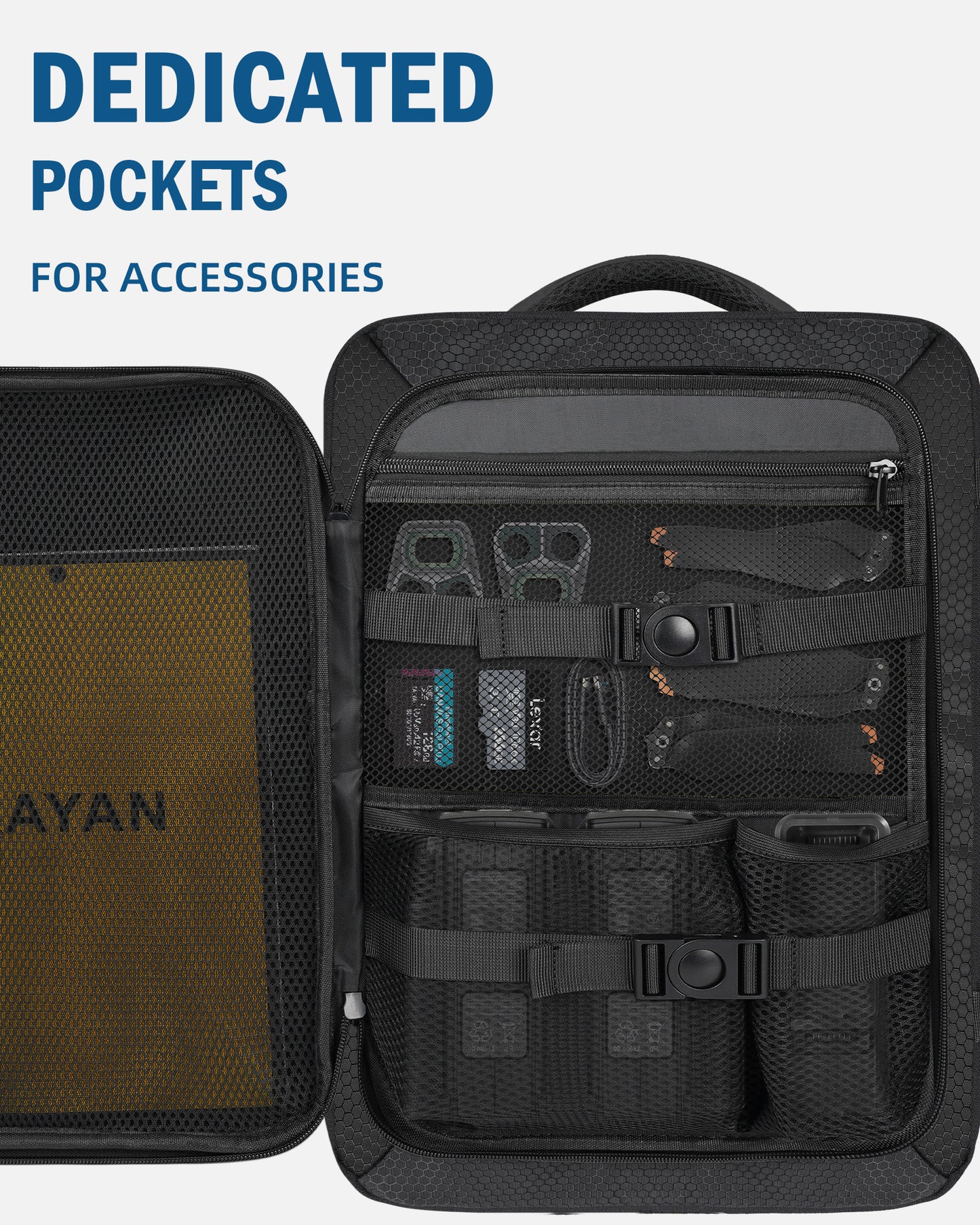 Carry On Mavic 3 Pro Case, Compatible with DJI RC/Pro/N1 Controller | Fits 17.3'' Laptop, 40L Drone Backpack for DJI Fly More Combo Accessories, Hard Carrying Case, Travel Laptop Backpack