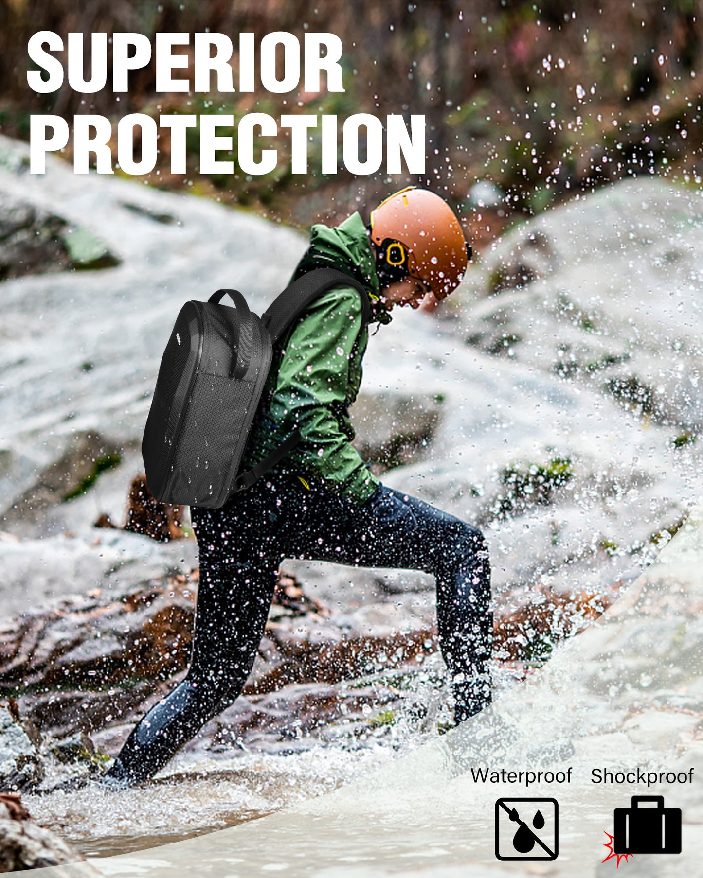Air 3S Case, for DJI RC 2, RC-N3/N2 Remote Controller, Drone Bag | Waterproof, Drone Sling Backpack, for DJI Air 3 Fly More Combo Accessories, Hardshell Crossbody Bag, Travel Drone Backpack