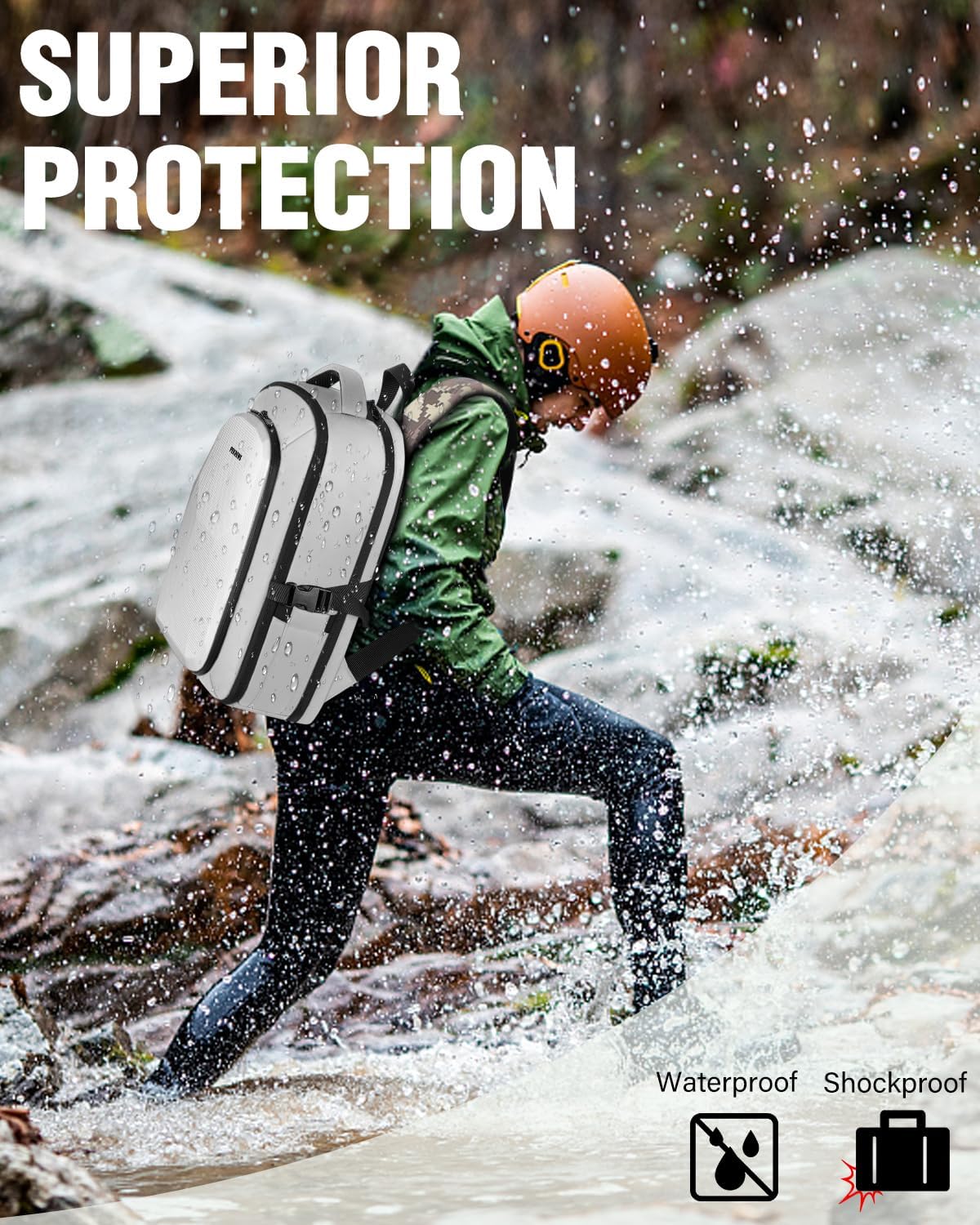 Case for DJI Mini 3 / Mini 4 Pro, for RC 2, RC-N3/N2/N1 Controller | Fits 15.6'' Laptop, Expandable 30L Drone Backpack, Waterproof Hard Carrying Case, for DJI Fly More Combo, Travel Backpack