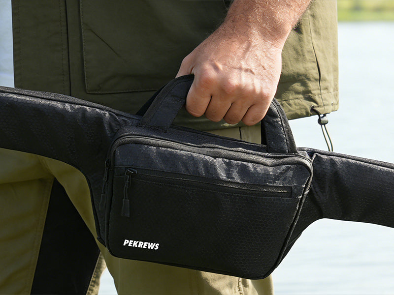 Fishing Rod Case, 52inch Fishing Pole Bag with Tackle Pockets | Fits Break-Down Spinning Rod Reel Combo, Padded Soft Rod Bag with Shoulder Strap and Handle, Pole Travel Case For Angler