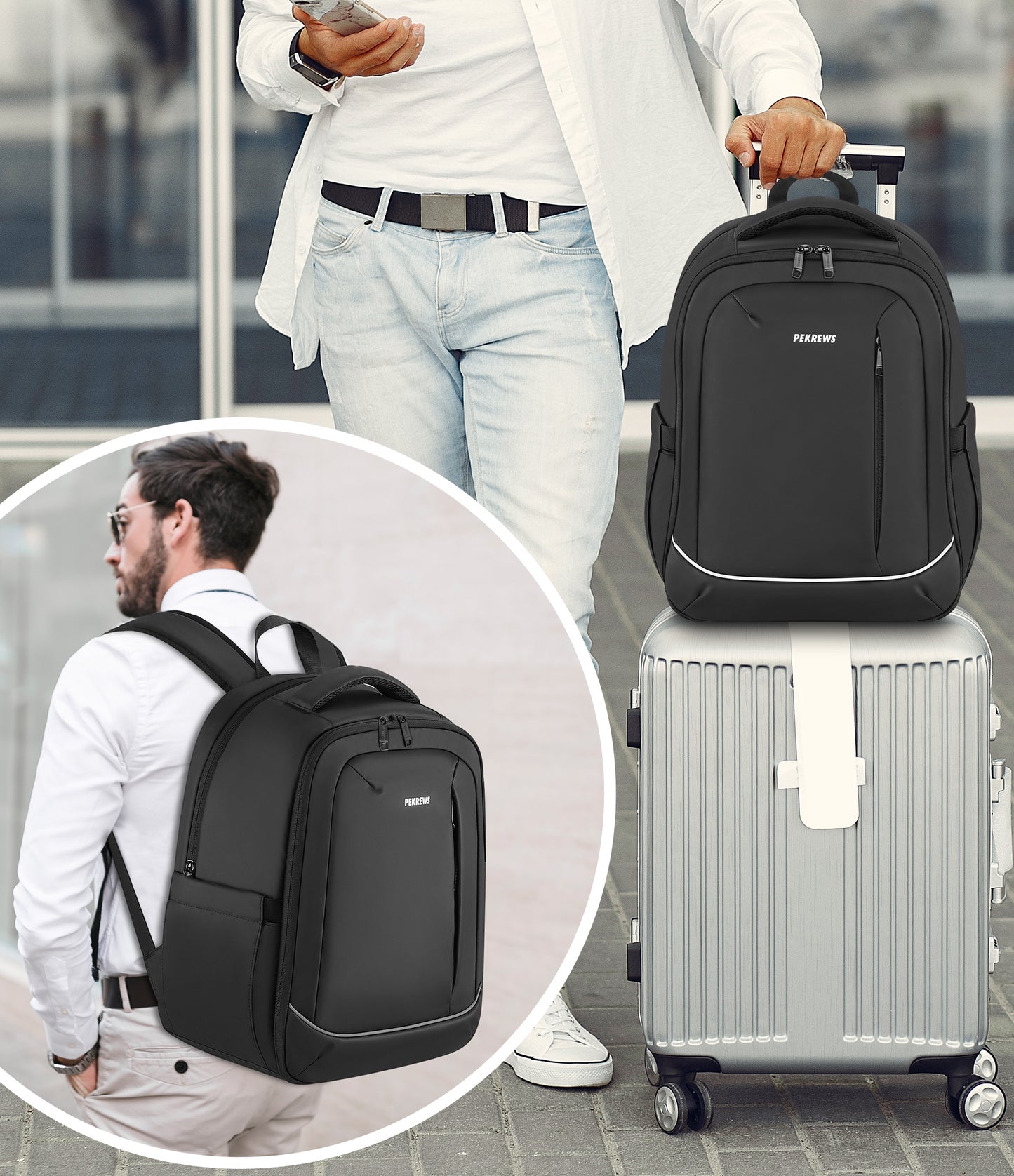Bartender Bag, Bartending Backpack for Carrying Bar Kit (Bag Only) | Travel Portable Bar Bag, for Tools Set Storage, Cocktail Shaker and Wine Bottle Carrier, Professional Mixology Gift, Black