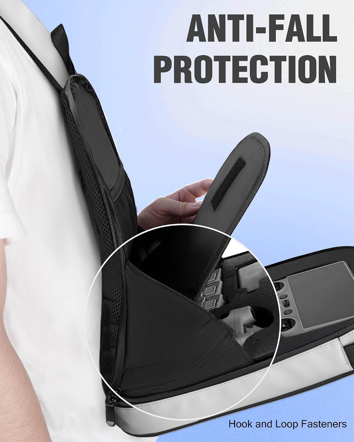 Crossbody Case for DJI Mini 3/4 Pro, RC 2/RC-N3/N2/N1 Controller | Waterproof, Travel Drone Sling Backpack, for DJI Mini 3 / Mini 4 Pro Fly More Combo Accessories, Hard Carrying Case
