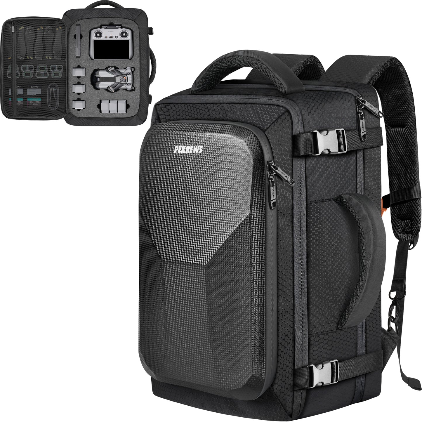 Case for DJI Mini 5 Pro, Carry On Bag for RC 2, RC-N3 Controller | Fits 17.3 Inch Laptop, 40L Travel Backpack, Waterproof Hard Backpack for DJI Mini 5 Pro Fly More Combo Drone Accessories