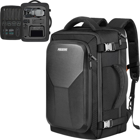 PEKREWS Carry On Mavic 3 Pro Case, Compatible with DJI RC/Pro/N1 Controller | Fits 17.3'' Laptop, 40L Drone Backpack for DJI Fly More Combo Accessories, Hard Carrying Case, Travel Laptop Backpack