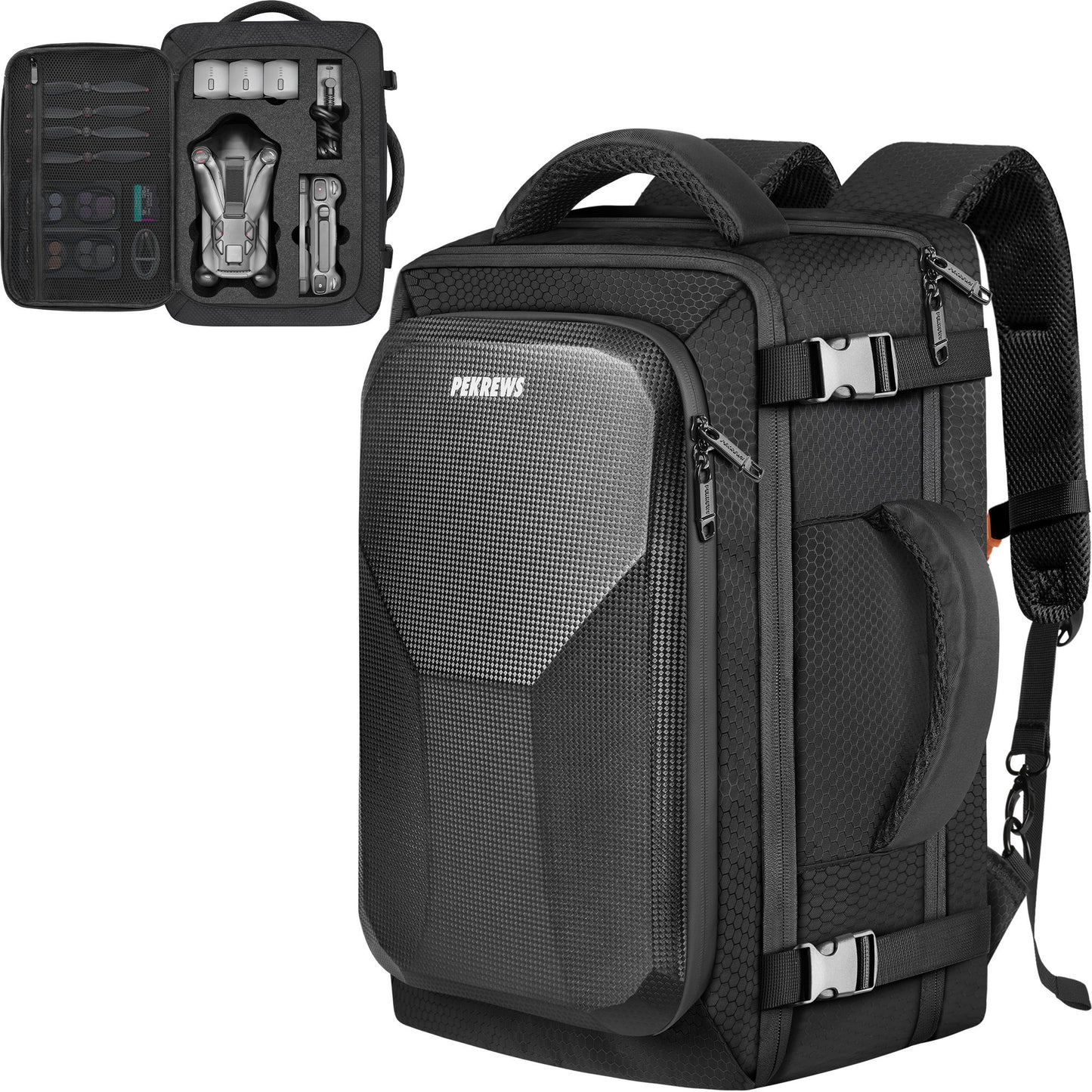 Case for DJI Mavic 4 Pro, RC Pro 2, RC 2 Fly More Creator Combo | Fits 17.3'' Laptop, Expandable, Carry On Drone Backpack, Travel Laptop Backpack, Hard Carrying Case, for DJI Mavic 4 Pro