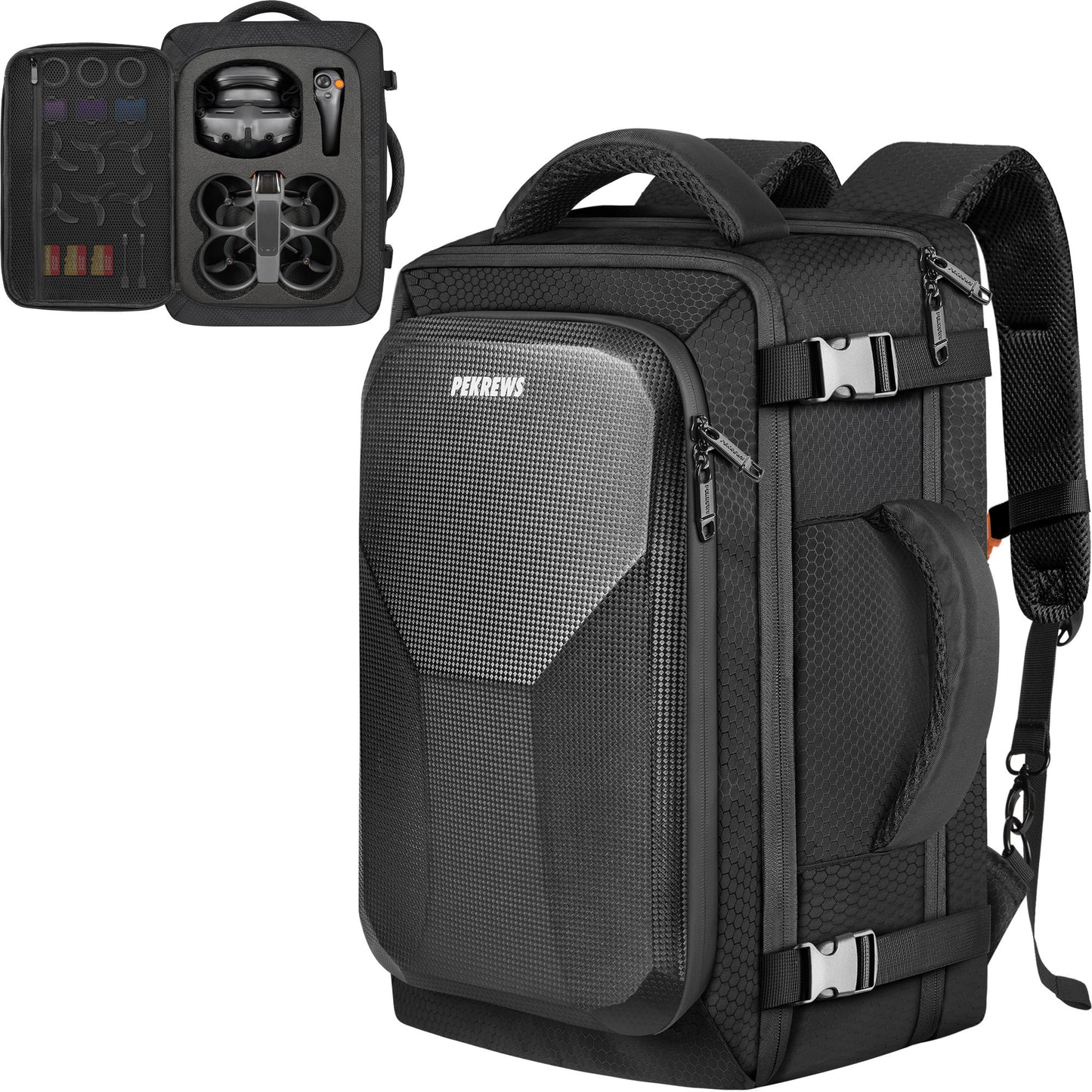 Case for DJI Avata 2, Goggles 3, RC Motion 3, Large Carry On Bag | 40L, Fits 17.3 Inch Laptop, Expandable, Hard Drone Carrying Case, Travel Laptop Backpack, for DJI Avata 2 Fly More Combo