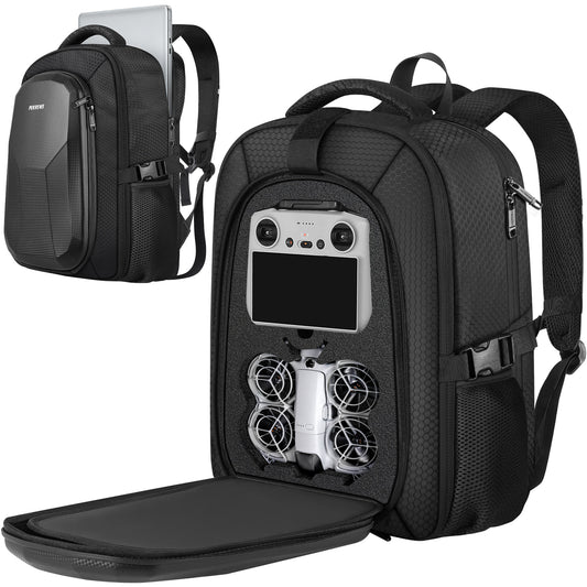 PEKREWS Neo 2 Case, for DJI RC 2, RC-N3 / RC-N2 Controller, Drone Backpack | Fits 15.6'' Laptop, Expandable, 30L Waterproof Drone Backpack, Hard Carrying Case for DJI Fly More Combo, Travel Backpack
