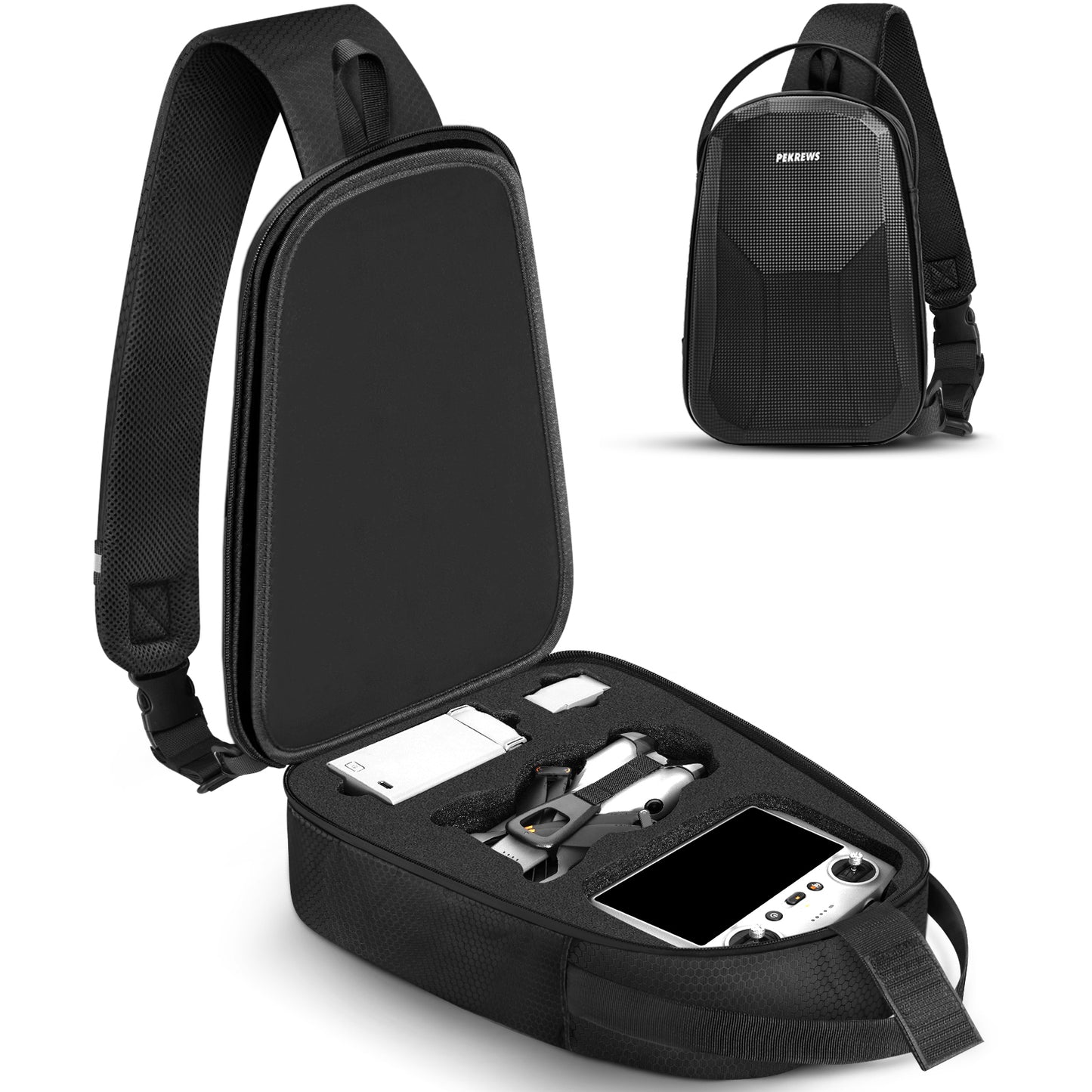 Case for DJI Mini 5 Pro, for RC 2, RC-N3 Controller Fly More Combo | Sling Backpack, Waterproof Hard Carrying Case, for DJI Mini 5 Pro, Travel Crossbody Bag, for Drone Accessories