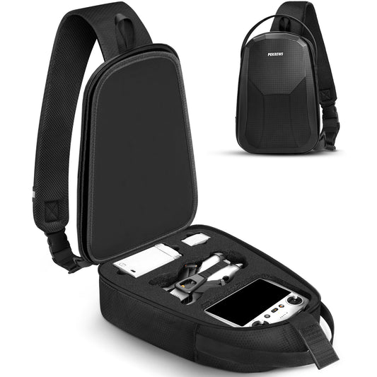 PEKREWS Case for DJI Mini 5 Pro, for RC 2, RC-N3 Controller Fly More Combo | Sling Backpack, Waterproof Hard Carrying Case, for DJI Mini 5 Pro, Travel Crossbody Bag, for Drone Accessories