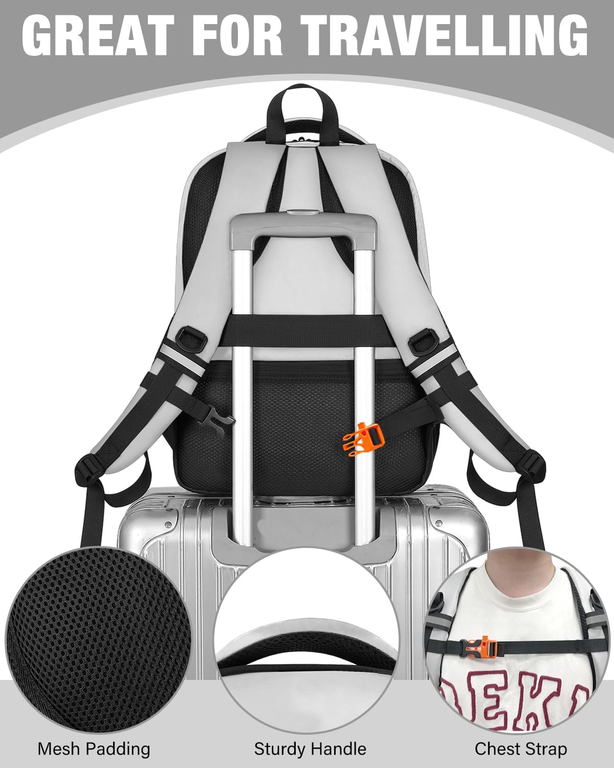 Case for DJI Mini 3 / Mini 4 Pro, for RC 2, RC-N3/N2/N1 Controller | Fits 15.6'' Laptop, Expandable 30L Drone Backpack, Waterproof Hard Carrying Case, for DJI Fly More Combo, Travel Backpack