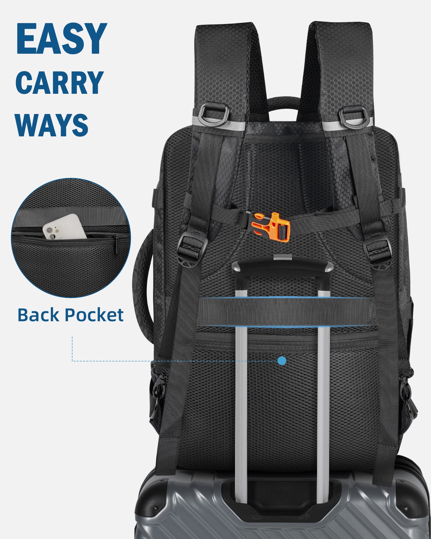 Case for DJI Avata 2, Goggles 3, RC Motion 3, Large Carry On Bag | 40L, Fits 17.3 Inch Laptop, Expandable, Hard Drone Carrying Case, Travel Laptop Backpack, for DJI Avata 2 Fly More Combo