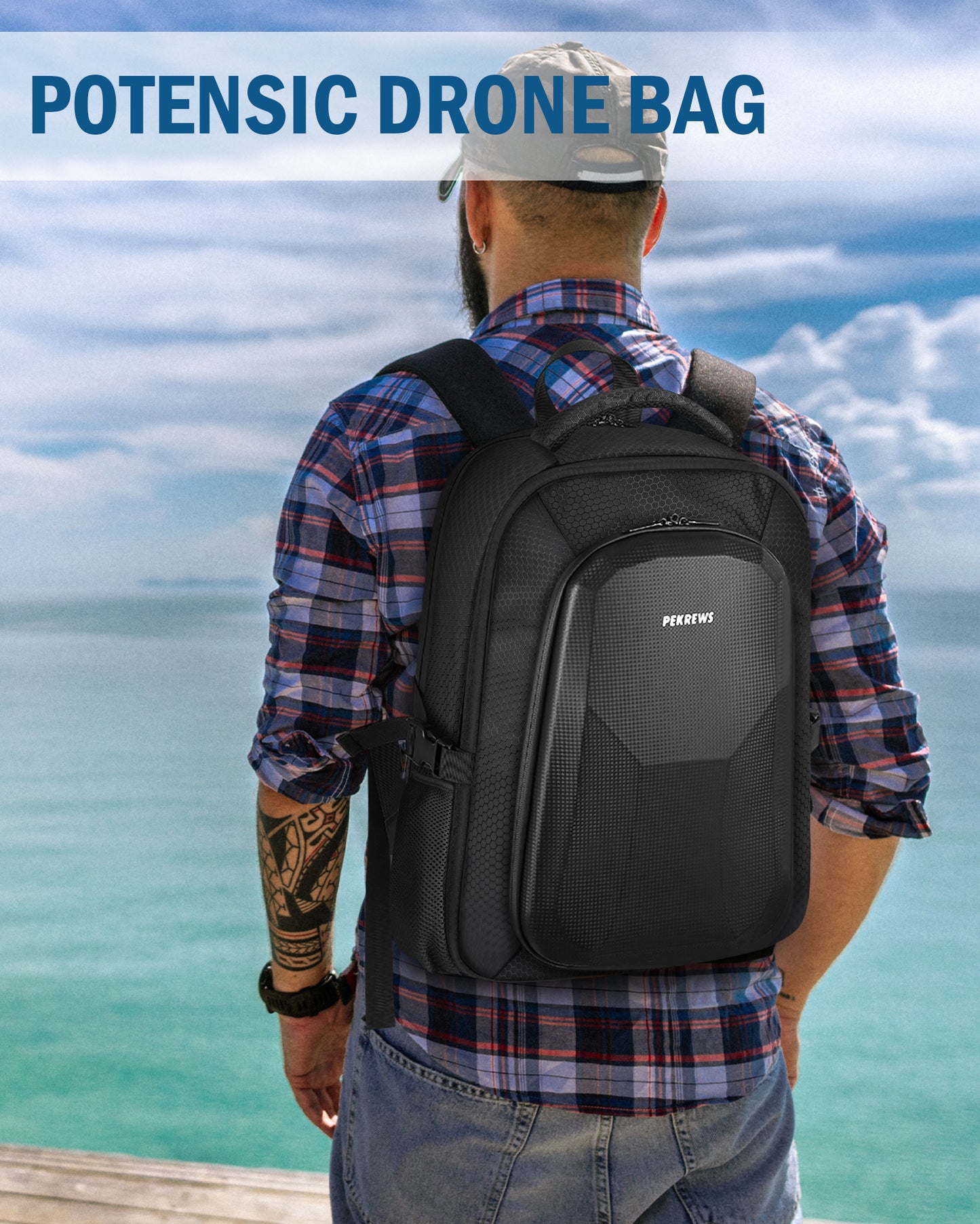 Case for Potensic Atom 2, Large Backpack for Atom 2/SE/3-Axis/LT | Fits 15.6'' Laptop, 30L Travel Drone Backpack, for Fly More Combo Drone Accessories (Not for RC PTD 1 Remote Controller)