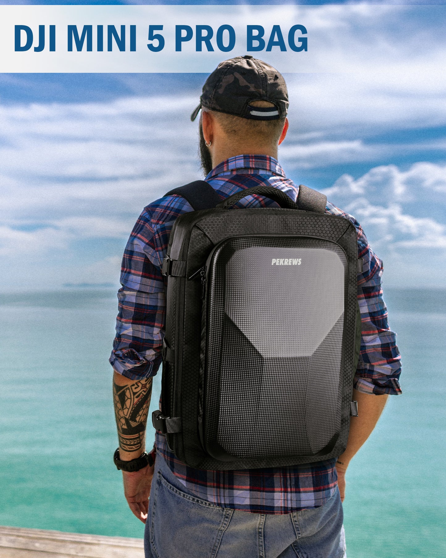 Case for DJI Mini 5 Pro, Carry On Bag for RC 2, RC-N3 Controller | Fits 17.3 Inch Laptop, 40L Travel Backpack, Waterproof Hard Backpack for DJI Mini 5 Pro Fly More Combo Drone Accessories