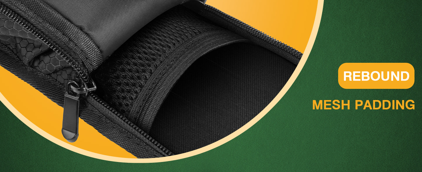 PEKREWS Pool Cue Case, 1x1 Soft Pool Stick Bag with Accessory Pocket | Sturdy Polyester, Hold 1 Stick, Cue Stick Case with Shoulder Strap and Side Handle, Billiard Cue Sling Bag for Men and Women