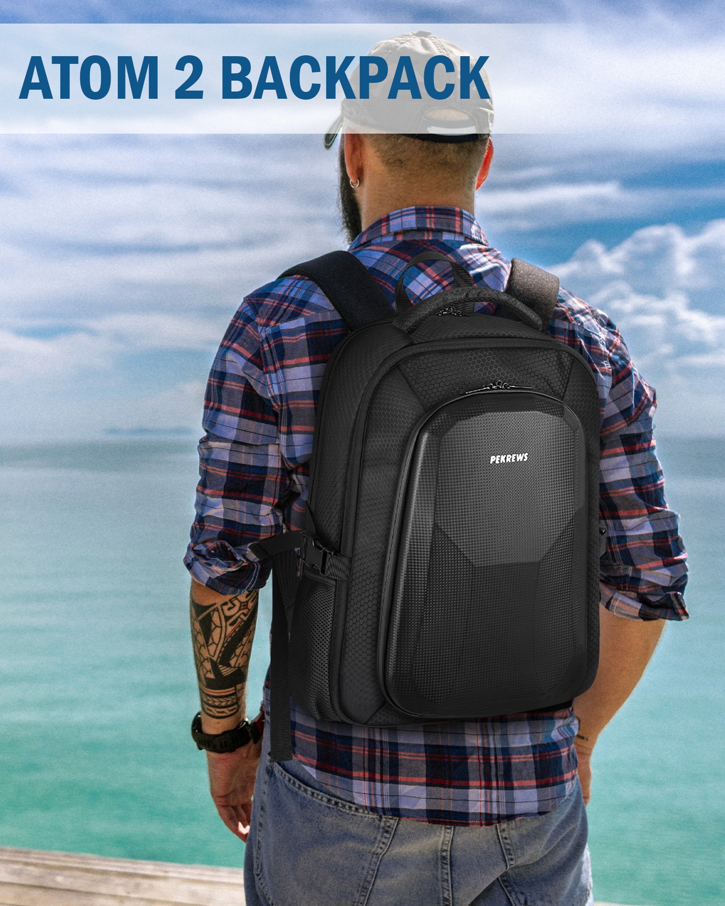 Case for Potensic Atom 2, RC PTD 1 Controller, Drone Backpack | Fits 15.6 Inch Laptop, Expandable, Hard, Waterproof, for Potensic Atom 2 Fly More Combo Accessories, Travel Drone Bag, Black