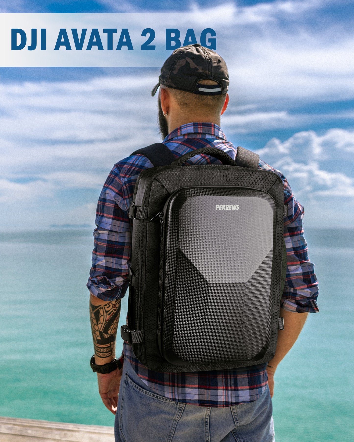 Case for DJI Avata 2, Goggles 3, RC Motion 3, Large Carry On Bag | 40L, Fits 17.3 Inch Laptop, Expandable, Hard Drone Carrying Case, Travel Laptop Backpack, for DJI Avata 2 Fly More Combo
