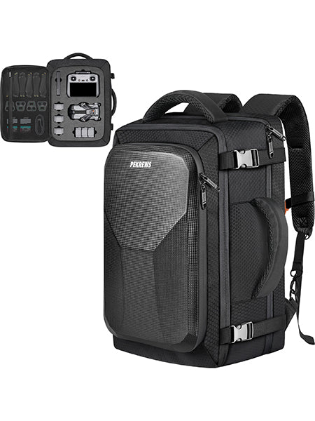 PEKREWS Case for DJI Mini 5 Pro, Carry On Bag for RC 2, RC-N3 Controller | Fits 17.3 Inch Laptop, 40L Travel Backpack, Waterproof Hard Backpack for DJI Mini 5 Pro Fly More Combo Drone Accessories