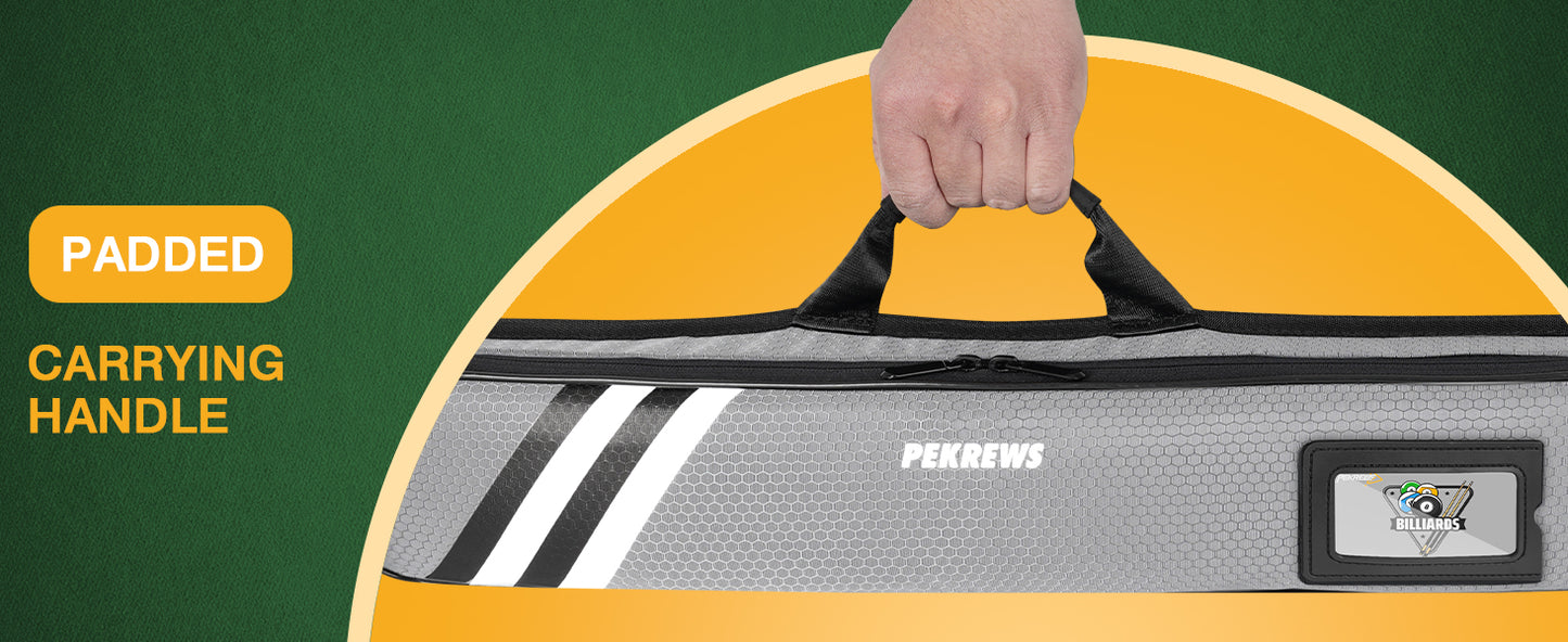 PEKREWS Pool Cue Case, 1x1 Soft Pool Stick Bag with Accessory Pocket | Sturdy Polyester, Hold 1 Stick, Cue Stick Case with Shoulder Strap and Side Handle, Billiard Cue Sling Bag for Men and Women
