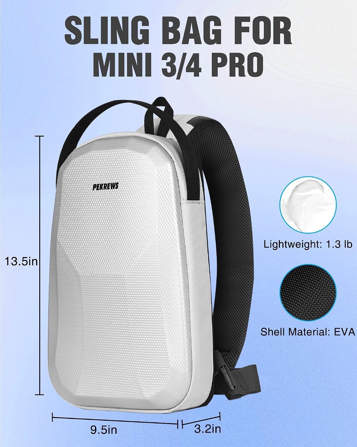 Crossbody Case for DJI Mini 3/4 Pro, RC 2/RC-N3/N2/N1 Controller | Waterproof, Travel Drone Sling Backpack, for DJI Mini 3 / Mini 4 Pro Fly More Combo Accessories, Hard Carrying Case
