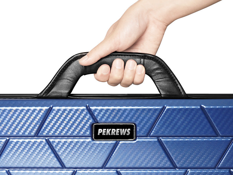 PEKREWS Pool Cue Case, 4x4 Hard Shell Pool Stick Case Holds 4 Sticks | Heavy-Duty, 10 Padded Slots Cue Stick Bag, Shoulder Strap and Leather Handle, Travel Billiard Cue Box for Men and Women