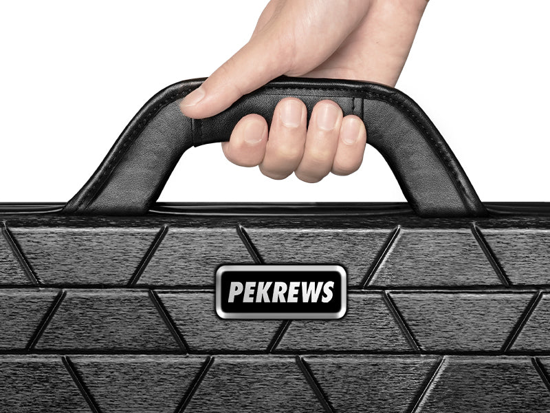 PEKREWS Pool Cue Case, 2x2 Hard Shell Pool Stick Case Holds 2 Sticks | Heavy-Duty, 4 Padded Slots Cue Stick Bag, Shoulder Strap and Leather Handle, Sturdy Travel Billiard Cue Box for Men and Women