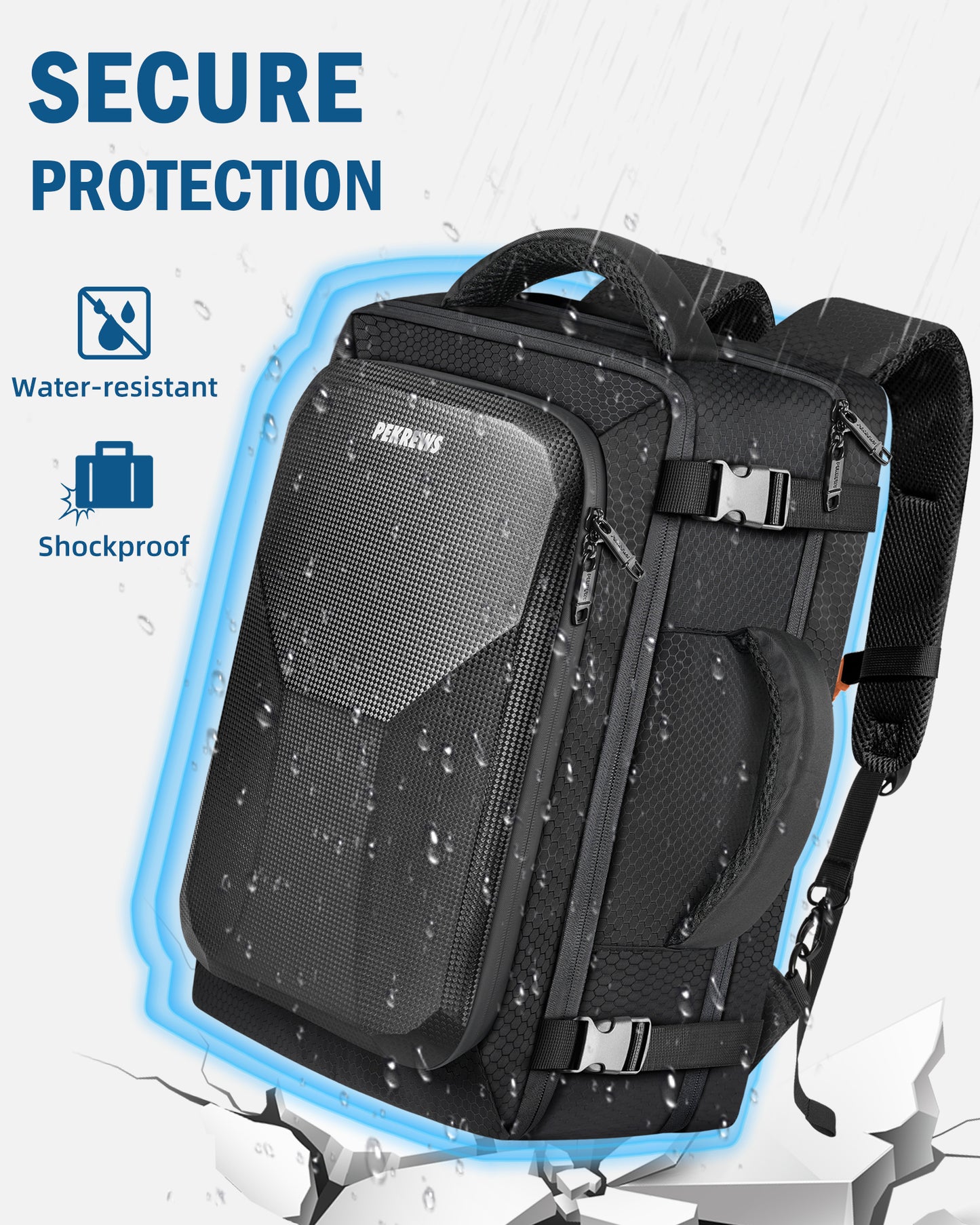 Carry On Mavic 3 Pro Case, Compatible with DJI RC/Pro/N1 Controller | Fits 17.3'' Laptop, 40L Drone Backpack for DJI Fly More Combo Accessories, Hard Carrying Case, Travel Laptop Backpack