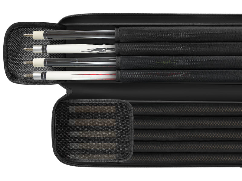 PEKREWS Pool Cue Case, 4x5 Pool Stick Bag with Multiple Accessory Pockets | Fit Multi-Sticks Soft Cue Stick Case, Hidden Shoulder Strap, 2 Handle, Travel Billiard Cue Backpack Holder, for Men and Women