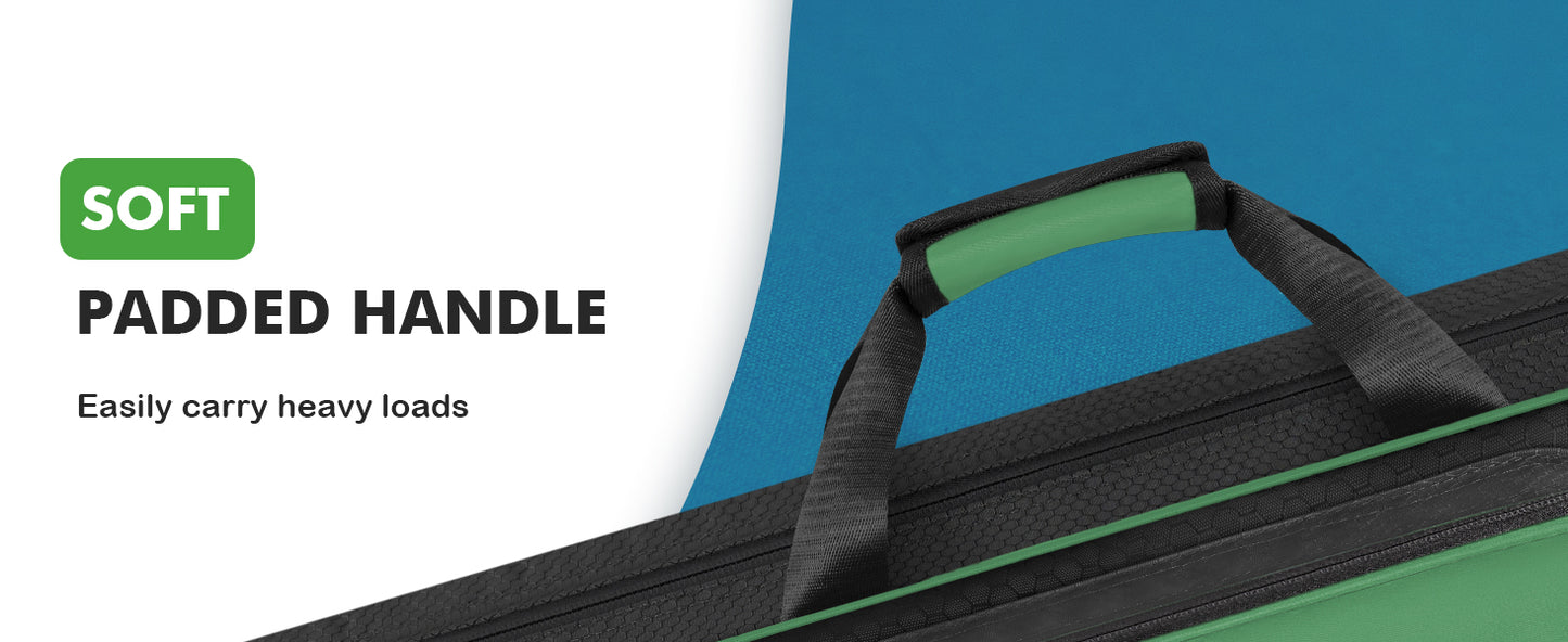 PEKREWS Pool Cue Case, 4x5 Pool Stick Bag with Multiple Accessory Pockets | Fit Multi-Sticks Soft Cue Stick Case, Hidden Shoulder Strap, 2 Handle, Travel Billiard Cue Backpack Holder, for Men and Women