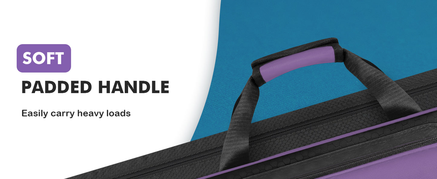 PEKREWS Pool Cue Case, 4x5 Pool Stick Bag with Multiple Accessory Pockets | Fit Multi-Sticks Soft Cue Stick Case, Hidden Shoulder Strap, 2 Handle, Travel Billiard Cue Backpack Holder, for Men and Women