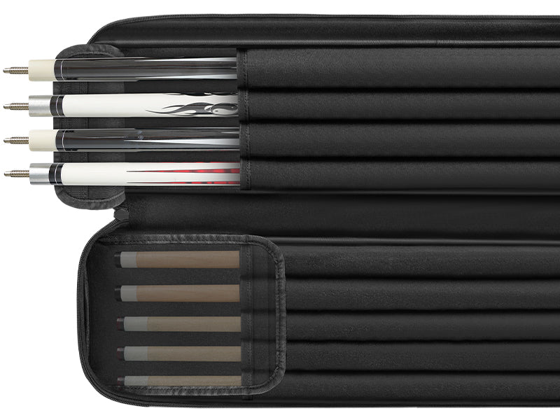 PEKREWS Pool Cue Case, 4x5 Pool Stick Bag with Multiple Accessory Pockets | Fit Multi-Sticks Soft Cue Stick Case, Hidden Shoulder Strap, 2 Handle, Travel Billiard Cue Backpack Holder, for Men and Women