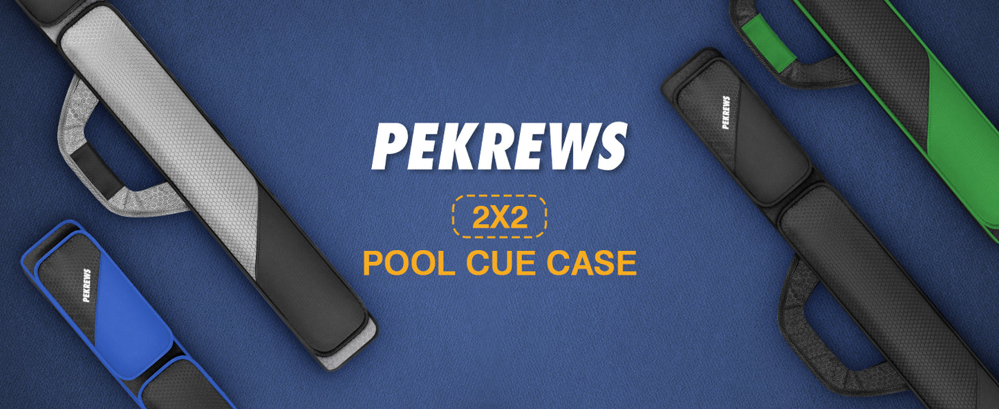 Pool Cue Case, Pool Stick Case 2x2 with 2 Accessories Pockets | Sturdy Pool Cue Carrying Bag, Shoulder Strap and Handle, Soft Billiard Stick Holder, Sling Bag for Men and Women