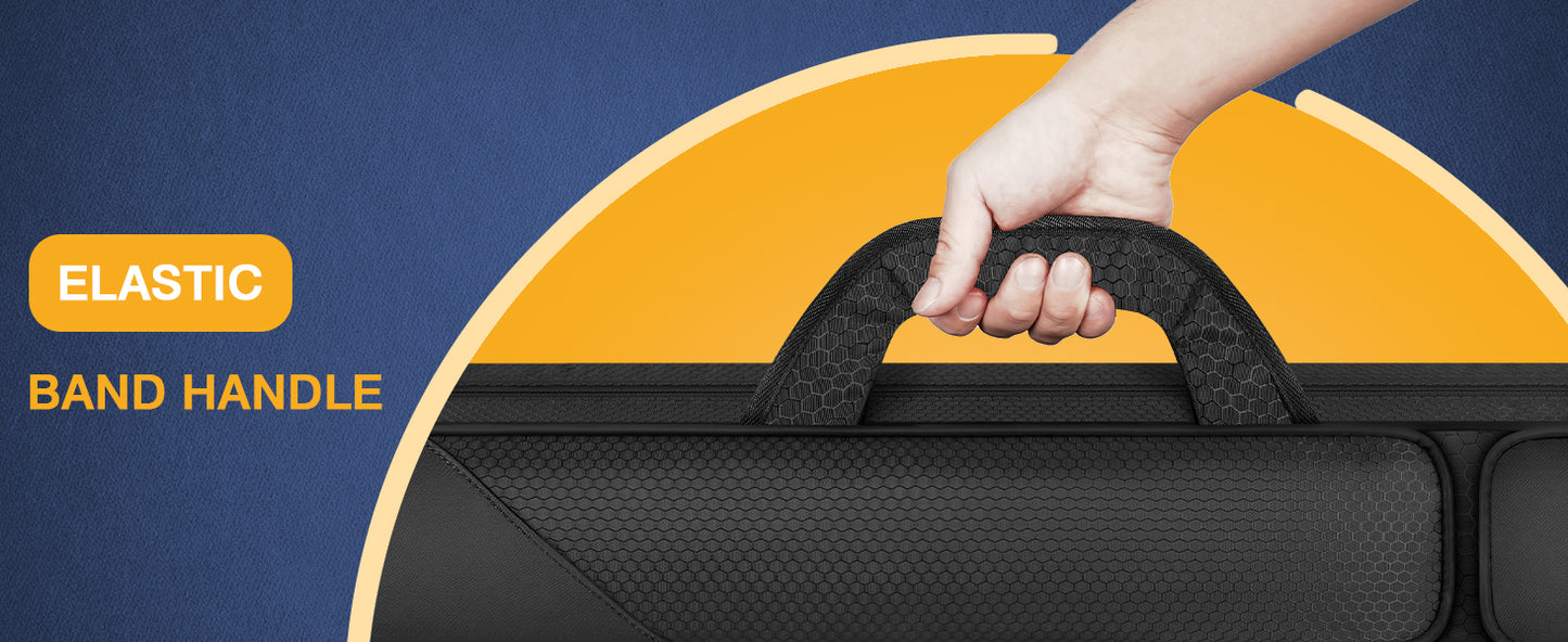 Pool Cue Case, Pool Stick Case 2x2 with 2 Accessories Pockets | Sturdy Pool Cue Carrying Bag, Shoulder Strap and Handle, Soft Billiard Stick Holder, Sling Bag for Men and Women