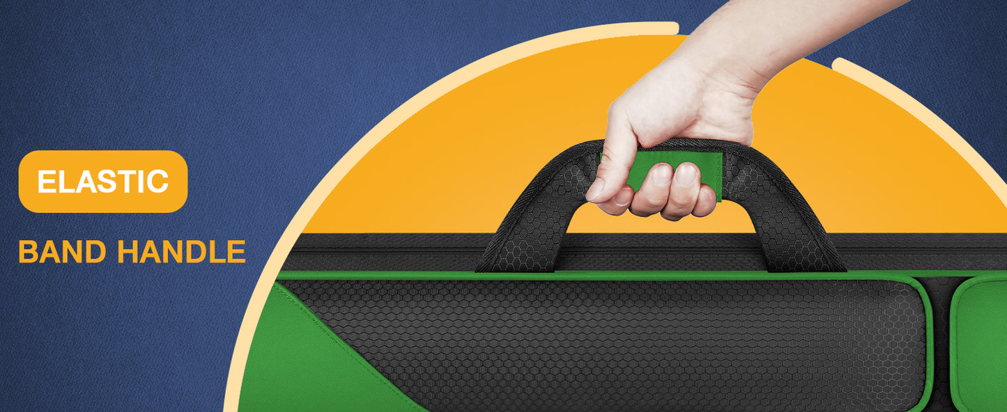 PEKREWS Pool Cue Case, Pool Stick Case 2x2 with 2 Accessories Pockets | Sturdy Pool Cue Carrying Bag, Shoulder Strap and Handle, Soft Billiard Stick Holder, Sling Bag for Men and Women