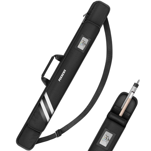 Pool Cue Case, 1x1 Soft Pool Stick Bag with Accessory Pocket | Sturdy Polyester, Hold 1 Stick, Cue Stick Case with Shoulder Strap and Side Handle, Billiard Cue Sling Bag for Men and Women