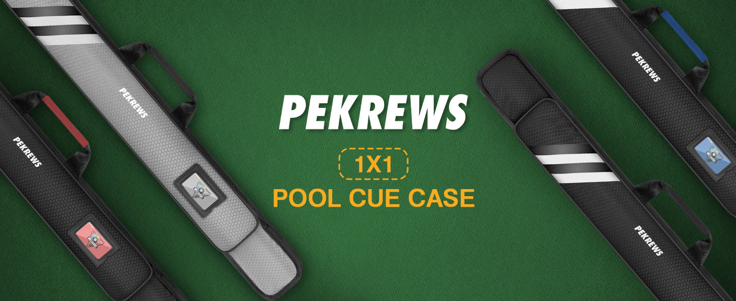 Pool Cue Case, 1x1 Soft Pool Stick Bag with Accessory Pocket | Sturdy Polyester, Hold 1 Stick, Cue Stick Case with Shoulder Strap and Side Handle, Billiard Cue Sling Bag for Men and Women