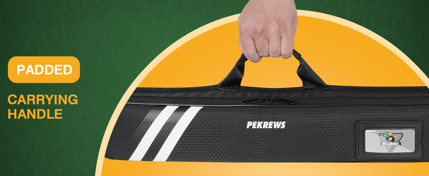 Pool Cue Case, 1x1 Soft Pool Stick Bag with Accessory Pocket | Sturdy Polyester, Hold 1 Stick, Cue Stick Case with Shoulder Strap and Side Handle, Billiard Cue Sling Bag for Men and Women