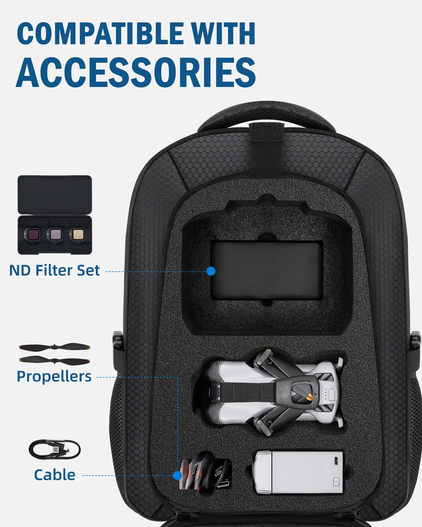 Case for DJI Mini 5 Pro, for RC 2, RC-N3 Controller Fly More Combo | Fits 15.6'' Laptop, Expandable 25 L Drone Backpack, Waterproof Hard Carrying Case, for DJI Mini 5 Pro, Travel Laptop Backpack