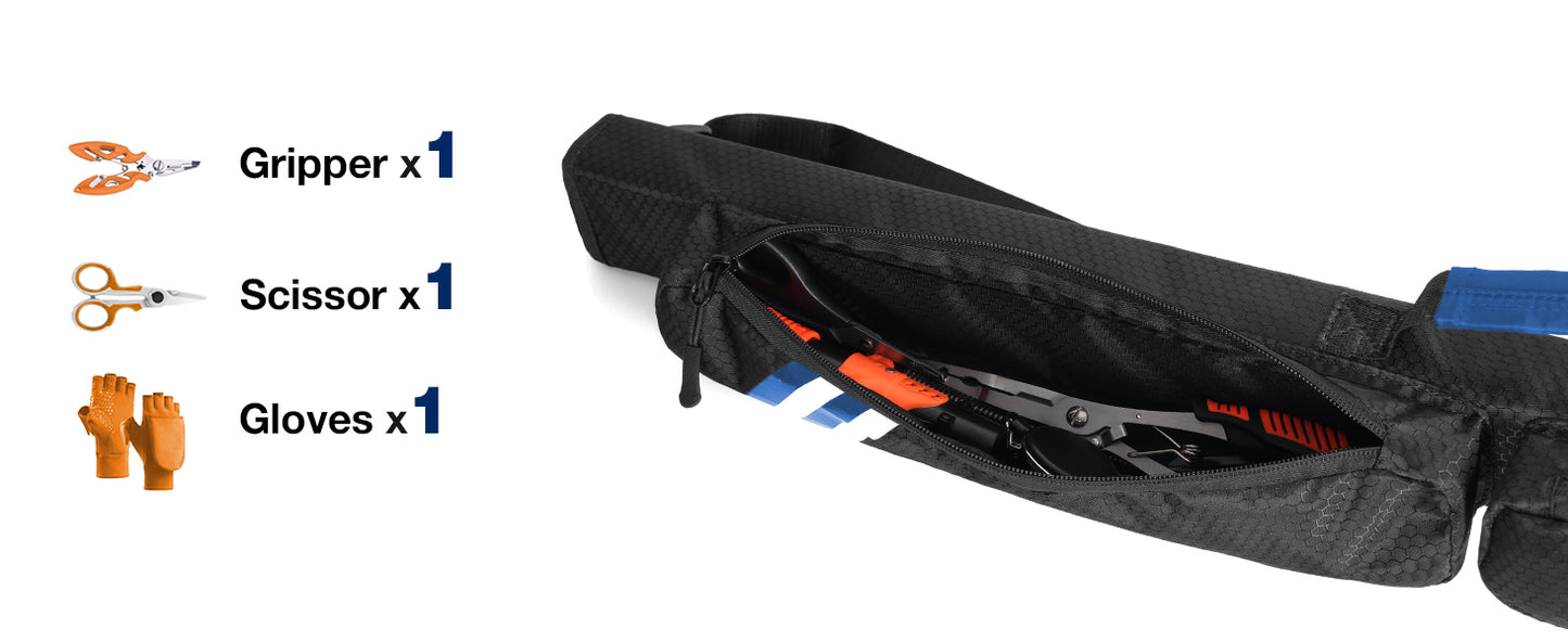 PEKREWS Fly Rod Case, Fit 9ft 4-Piece Fly Fishing Bag for Fly Rod and Reel | Hard Shell Fly Rod Tube, 2 Side Pockets and Padded Reel Pouch, Portable with Shoulder Strap, Fly Travel Case For Angler