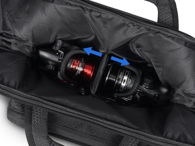 PEKREWS Fishing Rod Case, 52inch Fishing Pole Bag with Tackle Pockets | Fits Break-Down Spinning Rod Reel Combo, Padded Soft Rod Bag with Shoulder Strap and Handle, Pole Travel Case For Angler