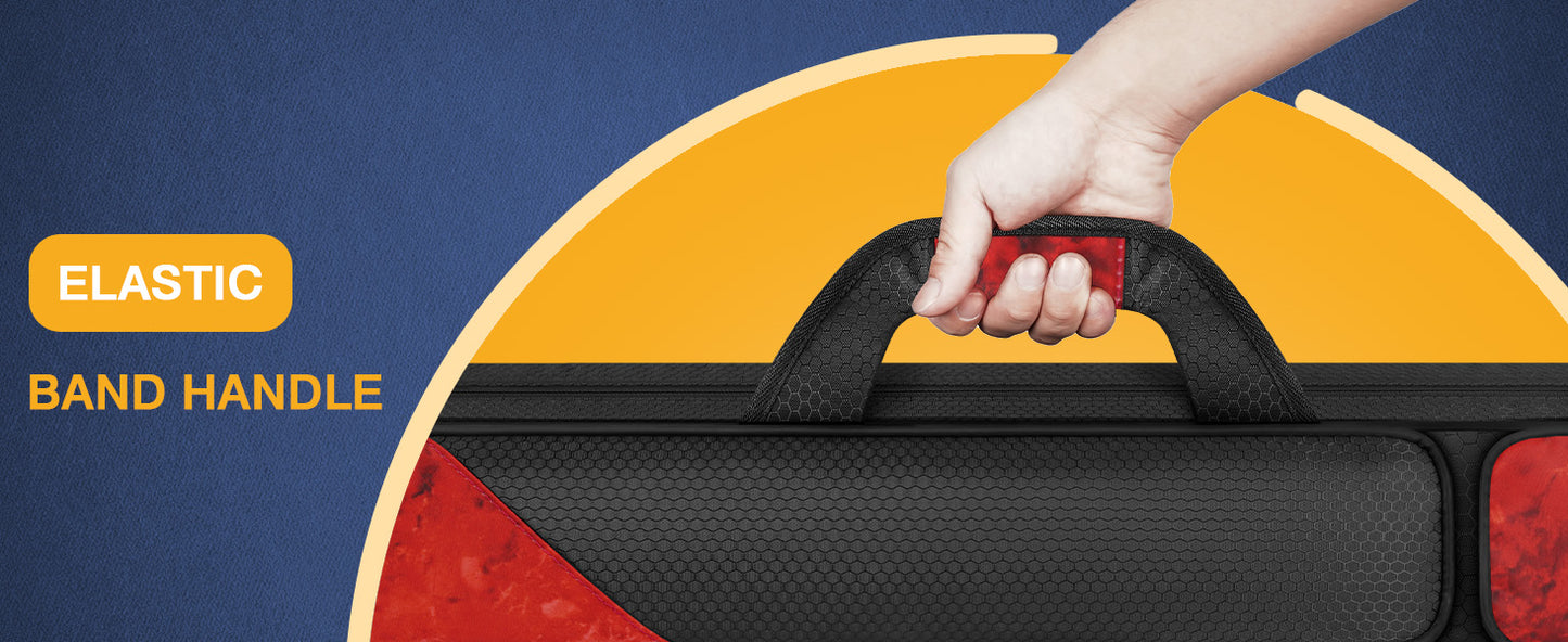 PEKREWS Pool Cue Case, Pool Stick Case 2x2 with 2 Accessories Pockets | Sturdy Pool Cue Carrying Bag, Shoulder Strap and Handle, Soft Billiard Stick Holder, Sling Bag for Men and Women