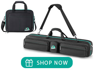 PEKREWS Billiard Carrying Bag Fit 17 or 12 2-1/4'' Billiards Ball Set | Padded Pool Ball Case, Carry Handle and Shoulder Strap, Pool Ball Holder for Accessories, Travel Storage Box, Bag Only